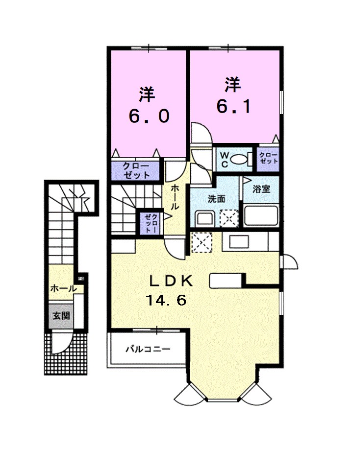 キャピトゥール 205号室 間取り