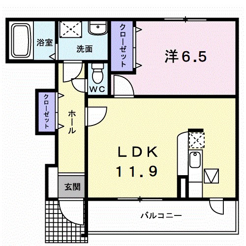 トレスタージュ　Ｂ 102号室 間取り
