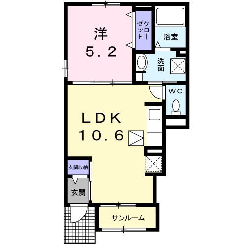 サンシャルムつばき 101号室 間取り