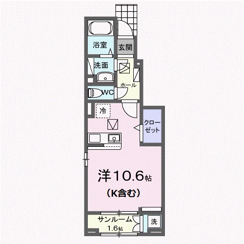 ラビアンローズ 106号室 間取り