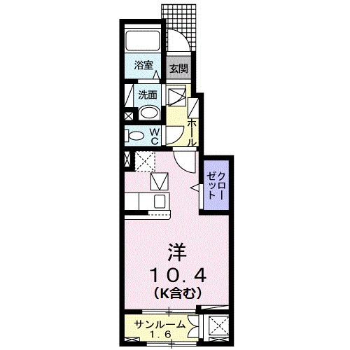 グラシオッソ坂井　Ⅲ 105号室 間取り