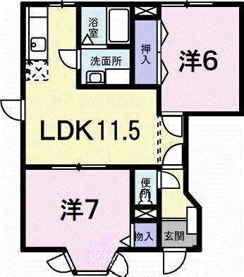 クレストールかたやま 101号室 間取り