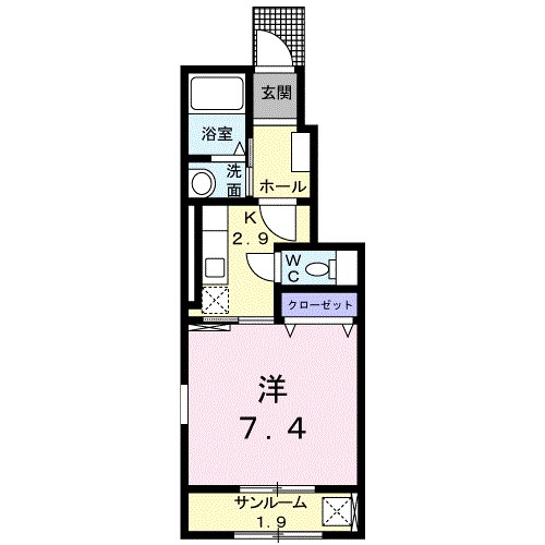 アクティブシティ 102号室 間取り