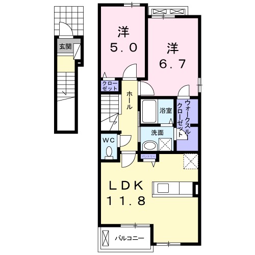 ミルネハイツ５ 201号室 間取り