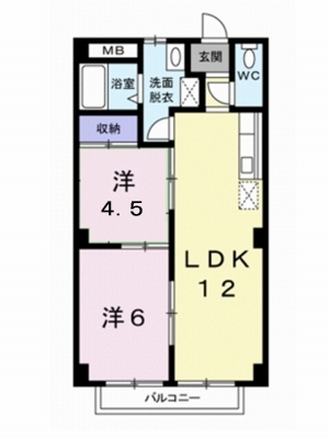 シティ森 203号室 間取り