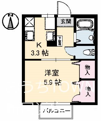 ディアス江口 101号室 間取り