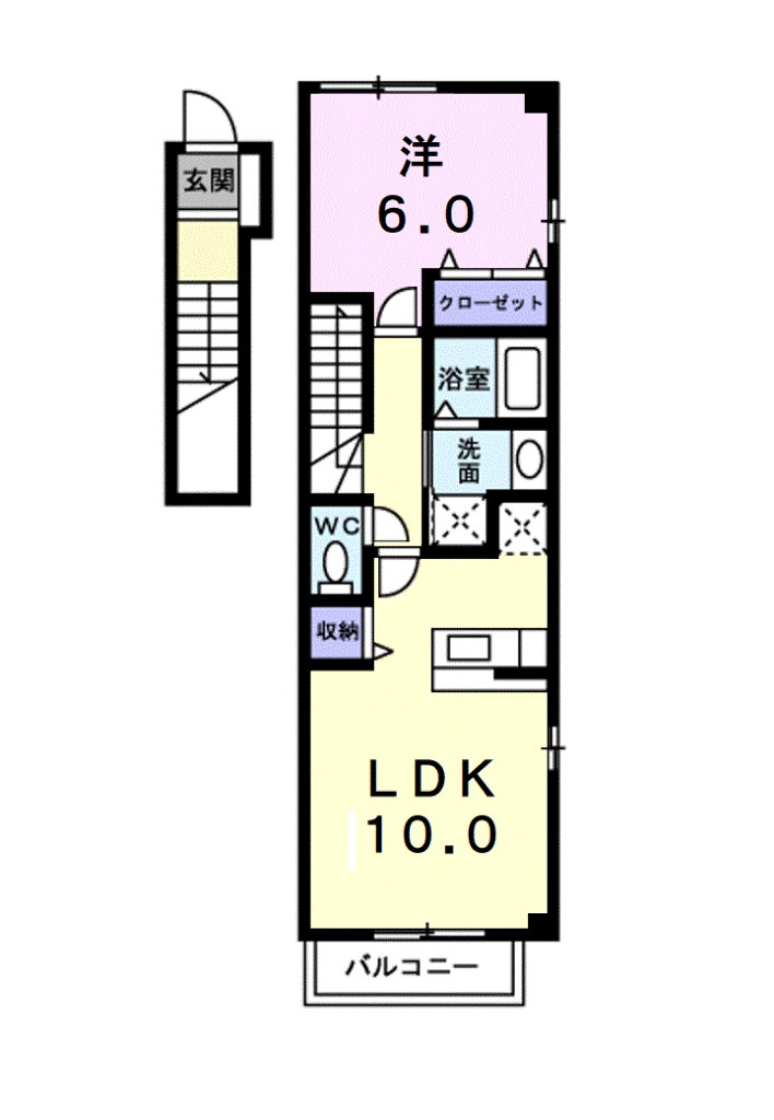 リヴァーパークⅡ　Ａ 201号室 間取り