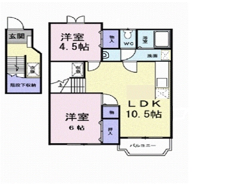 ラルジュ余戸　Ａ 202号室 間取り