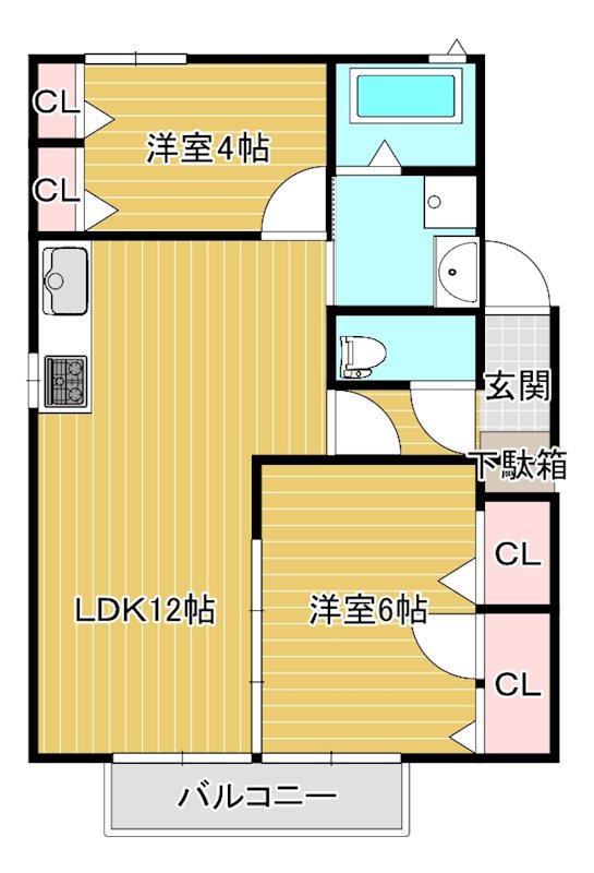 サンシャインＤ棟 201号室 間取り