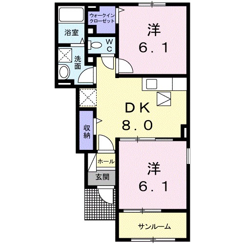アリエッタ 105号室 間取り