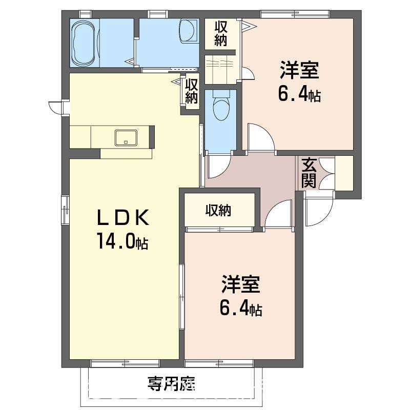 ハーティハイツⅢ　A  101号室 間取り