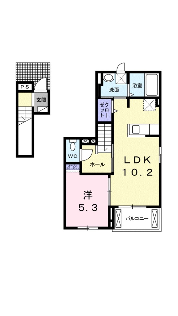 シャンド・フルール　Ｍ 201号室 間取り