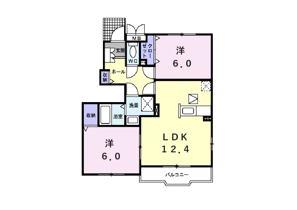 カーサ　エム 101号室 間取り