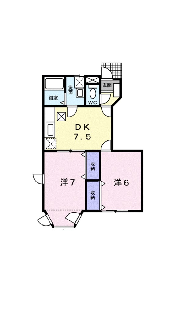 エクセル南江戸 103号室 間取り