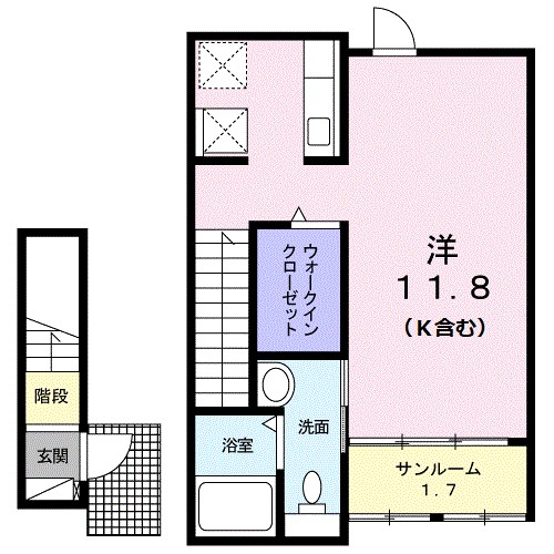 フロイデ　ＫＡＮＡＧＥＮ　Ⅲ 203号室 間取り