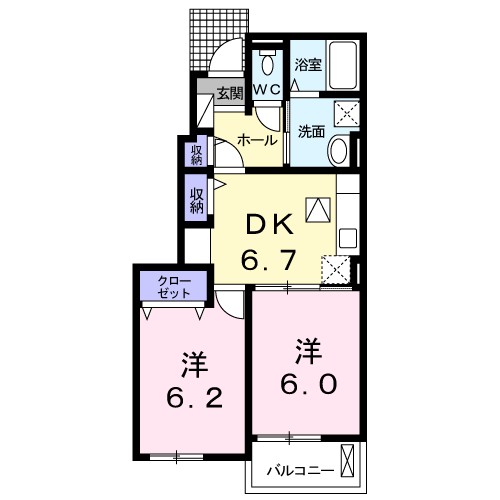 ミルト松前Ⅱ－Ⅳ 103号室 間取り