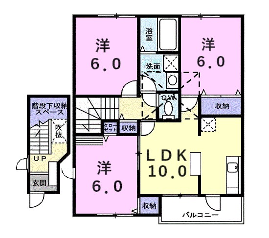 ヴィラ・マリーン　Ａ 201号室 間取り