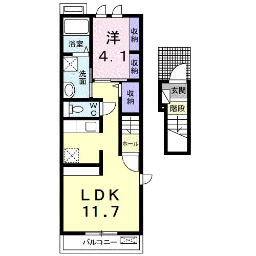 グランディール本町Ａ 201号室 間取り