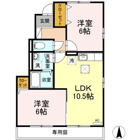 カンファート　A 101号室 間取り
