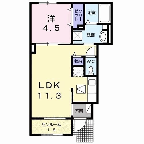 シエロ・ガーデン今治　Ｂ 102号室 間取り