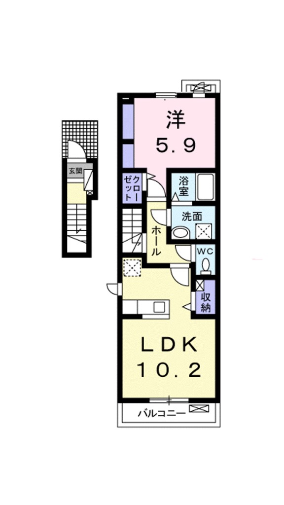 カーサ．ストーリア．Ａ 207号室 間取り