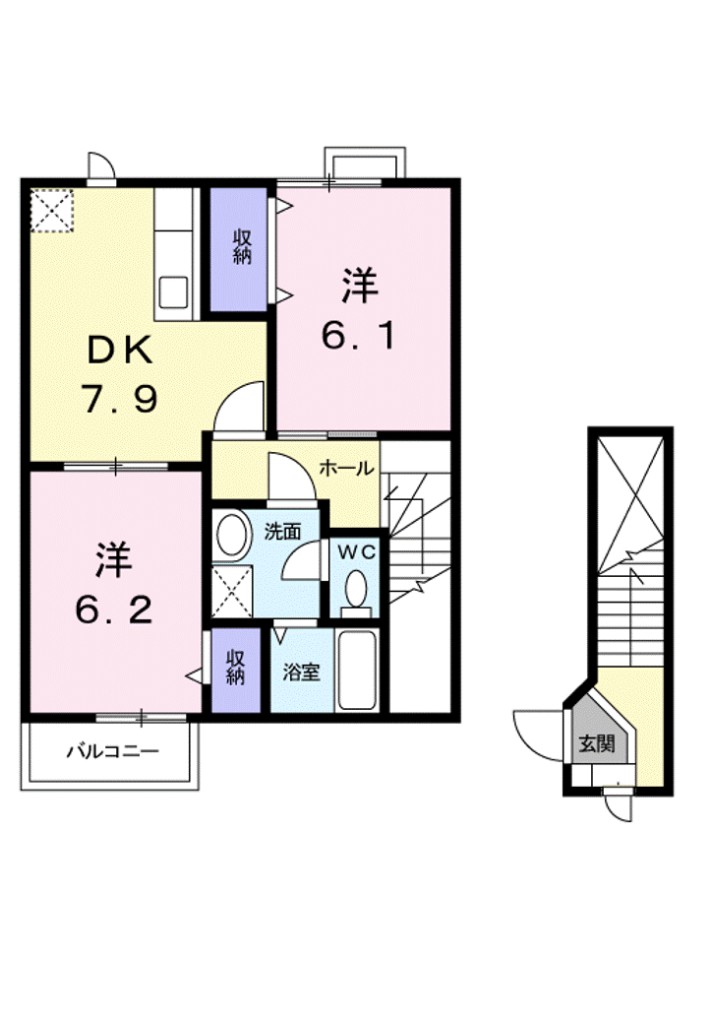 ハイムサンヒルズ　Ａ 201号室 間取り