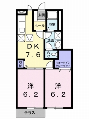 ハイムサンヒルズ　Ｃ 103号室 間取り
