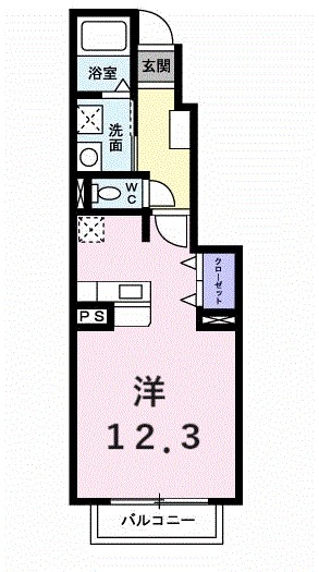 ジェルメ 102号室 間取り