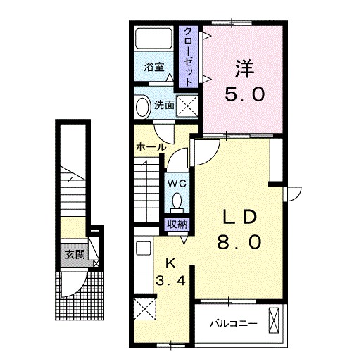ジュピター 202号室 間取り