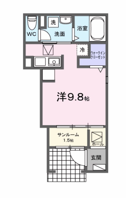 ファレノプシスⅡ 102号室 間取り