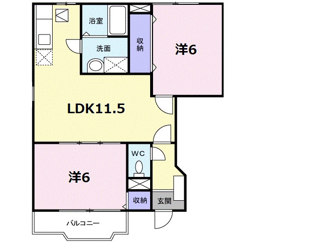 ヴェルセゾン 101号室 間取り