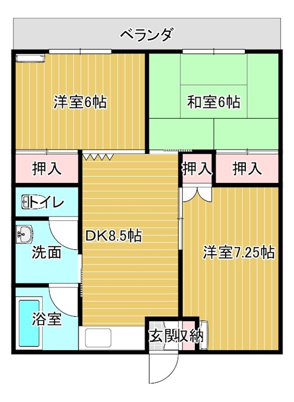 グリーンヒル 203号室 間取り
