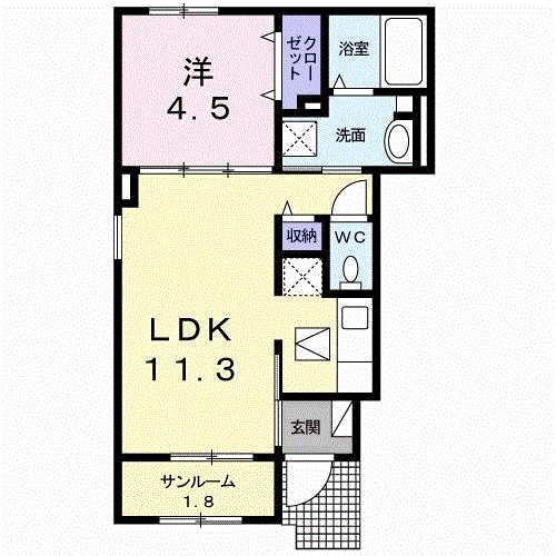 アクティ・リーベル　Ⅱ 101号室 間取り