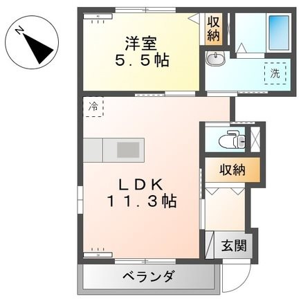 ディアコート 101号室 間取り