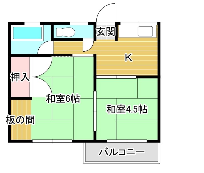 コーポ宇和川 102号室 間取り