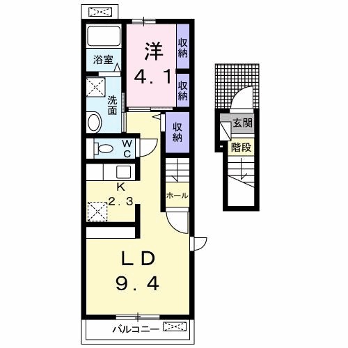 カーサ　グリシーナ　常盤 201号室 間取り