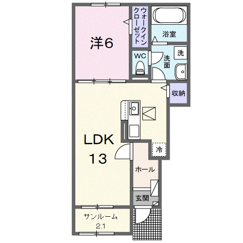 カルムⅣ 102号室 間取り
