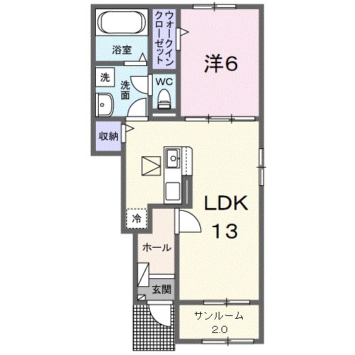 カルムⅣ 105号室 間取り