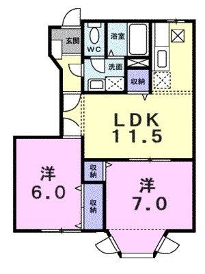 ドリームハウスＢ 102号室 間取り