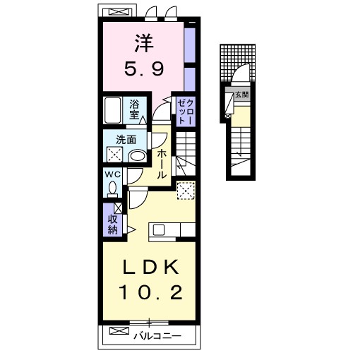 カーサ．ストーリア．Ａ 206号室 間取り
