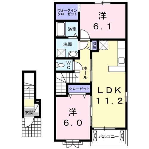 ボヌール・ア・ヴ．Ｍ 205号室 間取り