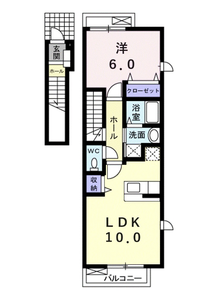 ハウス　クレメント　Ａ 201号室 間取り