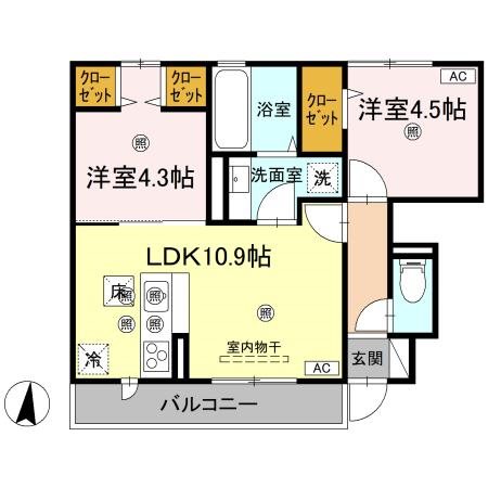 ステラアーク 103号室 間取り