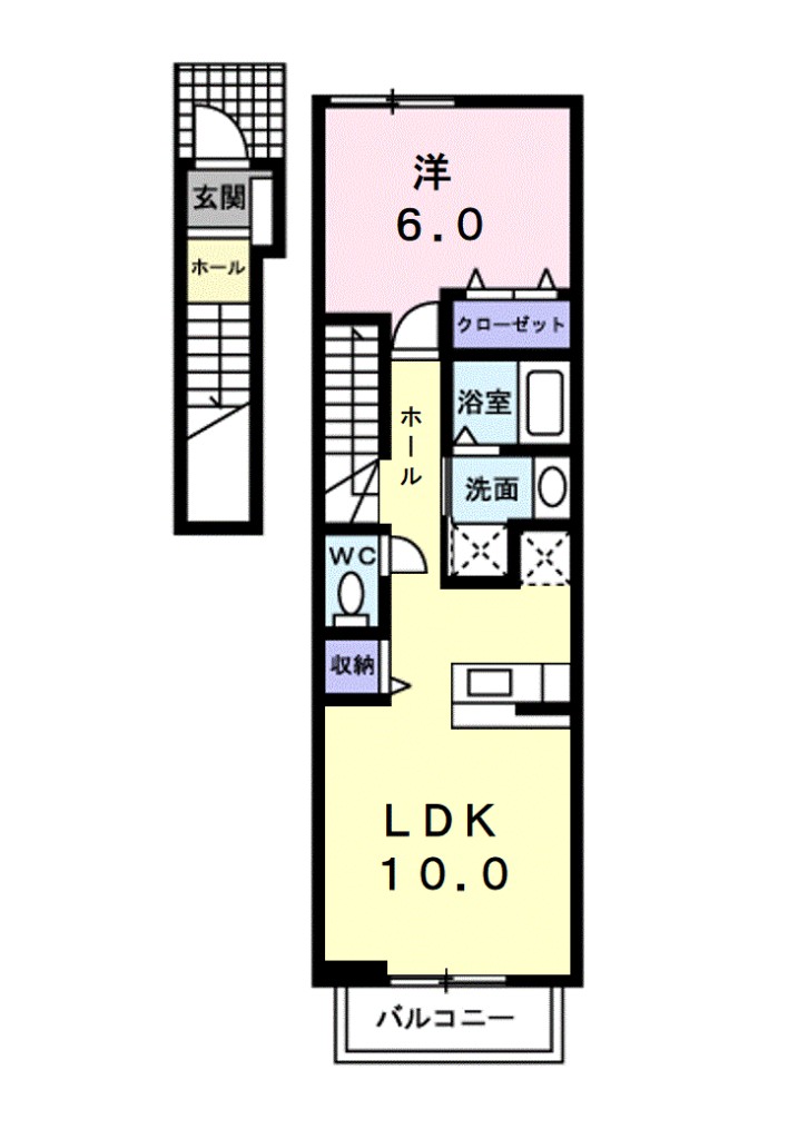 プラシード小坂Ｂ 202号室 間取り