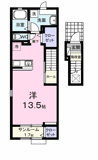 アルストロメリア 203号室 間取り