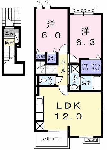 ノース・ガーデンＢ 202号室 間取り