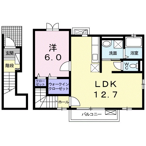 ウージーⅡ 201号室 間取り