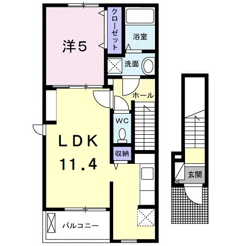 クラール東村　Ｂ 201号室 間取り