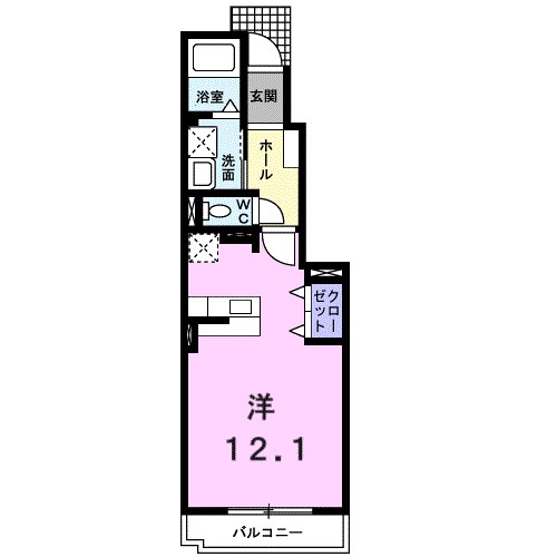 パストラーレ道後Ａ 102号室 間取り