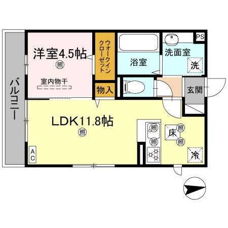 プランドール桜木 105号室 間取り